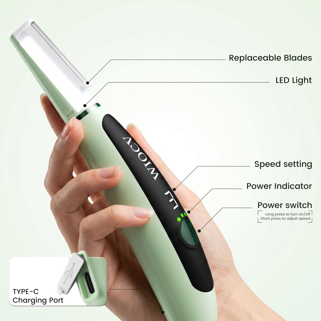 Green Electric Facial Razor G228298
