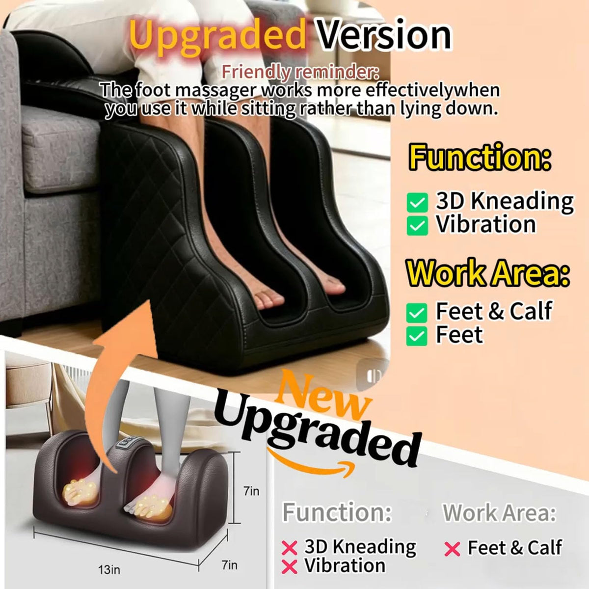 16D Electric Shiatsu Full Body Massage Mat with Foot Massager U779