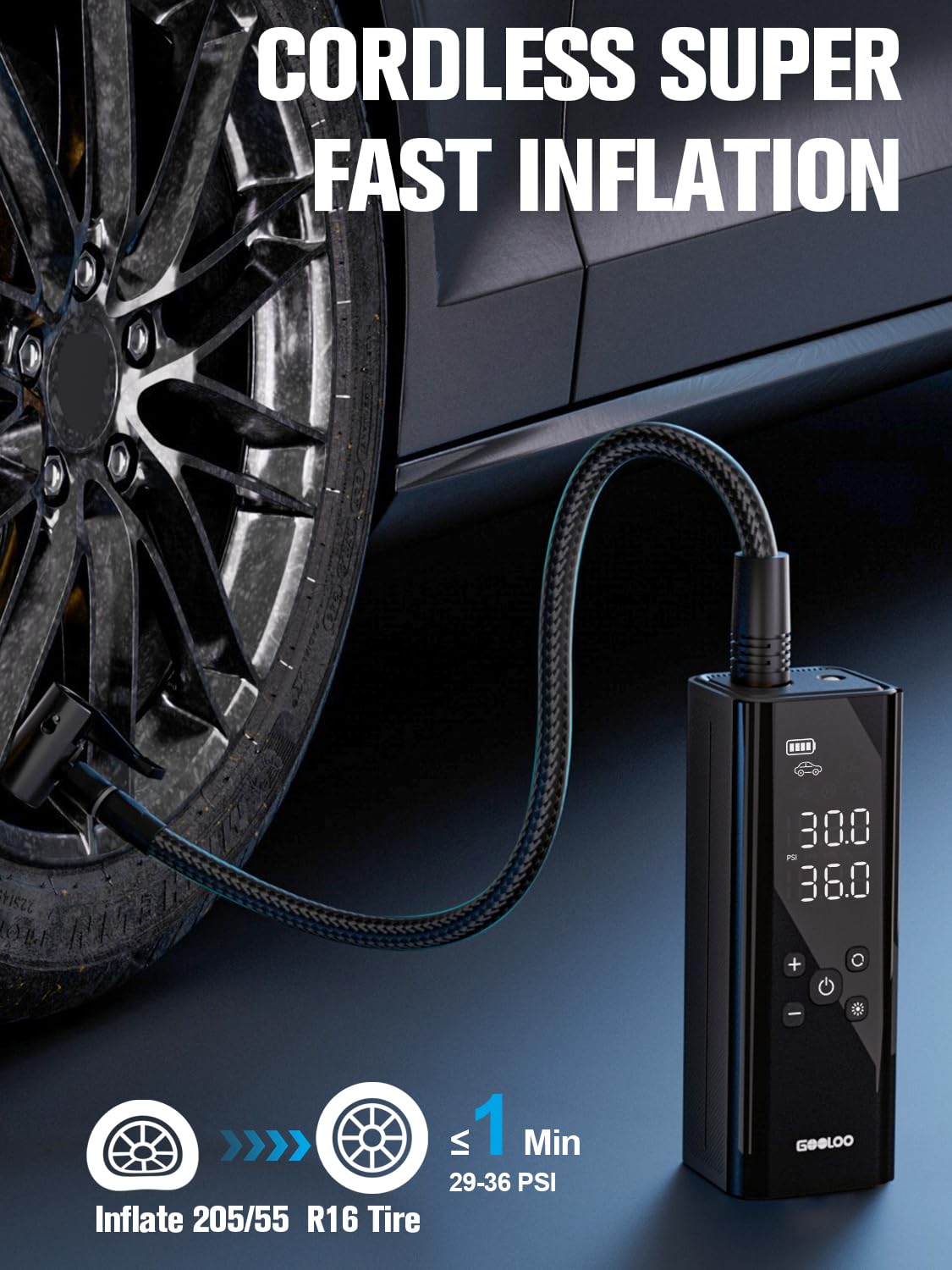Tire Inflator Portable Air Compressor 150 PSI P53348