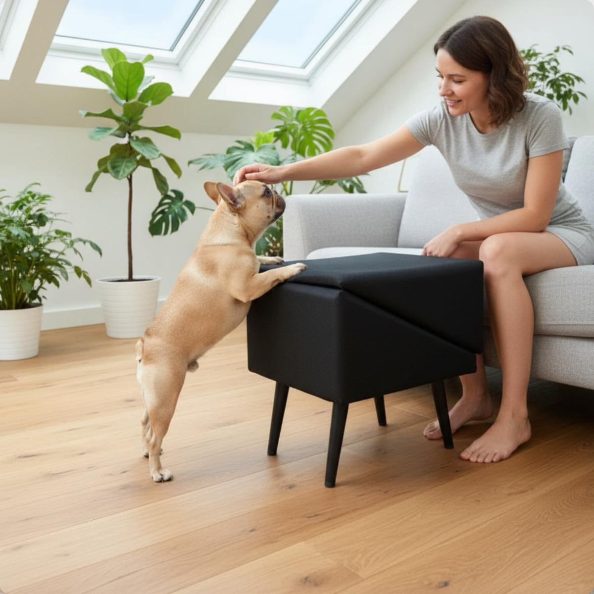 Foldable Non-Slip Wooden Dog Ramp U45241