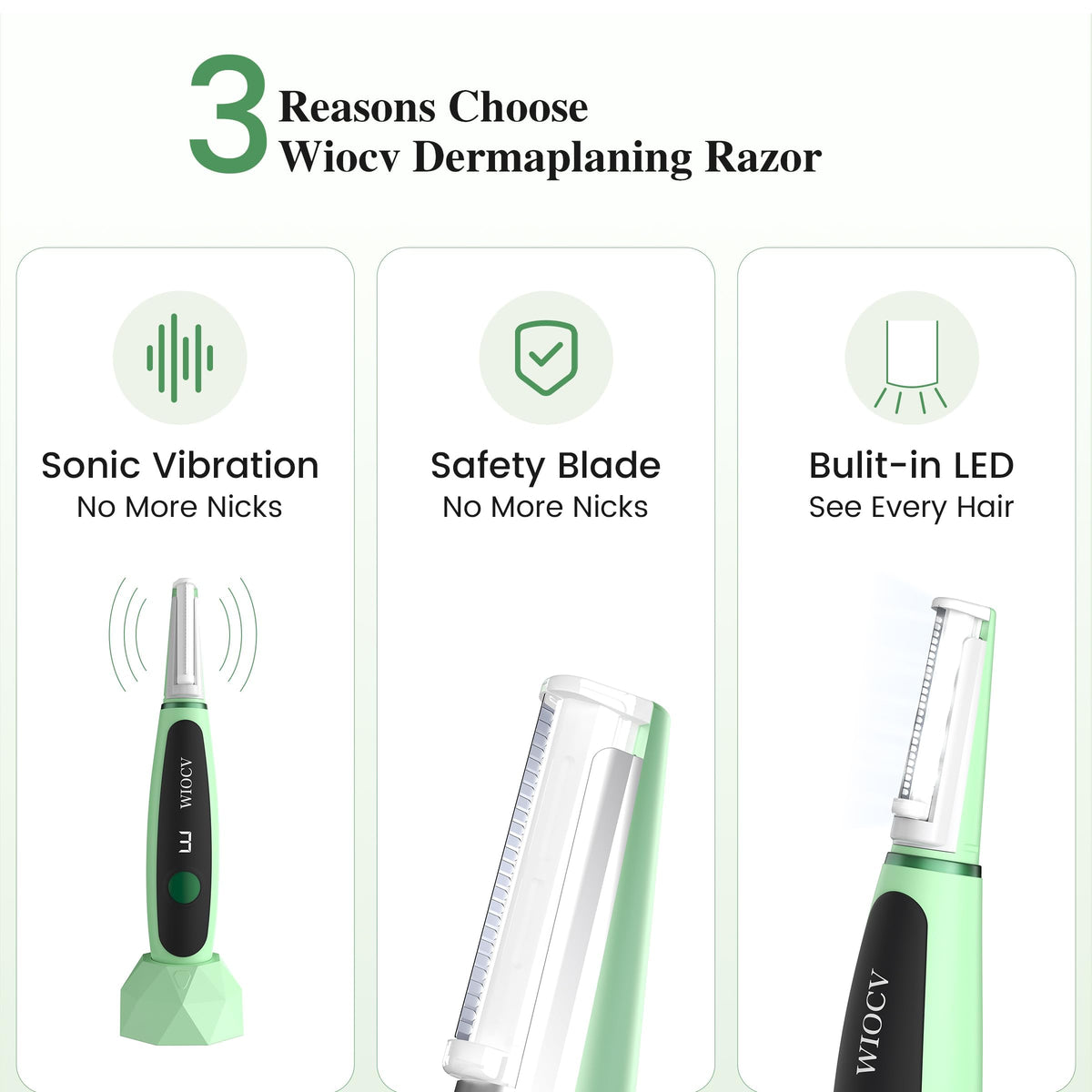 Green Electric Facial Razor G228298