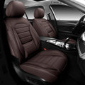 Brown Faux Leather Car Seat Covers Full Set W3535