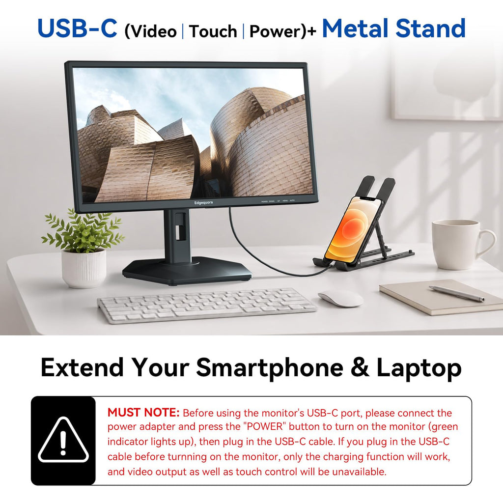 24 Inch USB-C Touchscreen Monitor Adjustable VA M1449