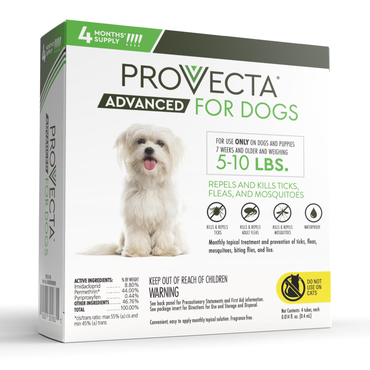 Flea & Tick for Small Dogs 5-10 lbs, 4-Month Supply D336135