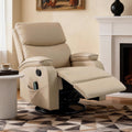 Beige Leather Swivel Rocking Recliner Chair Q370
