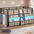 Twin Size Low Loft Bed with Storage V98066