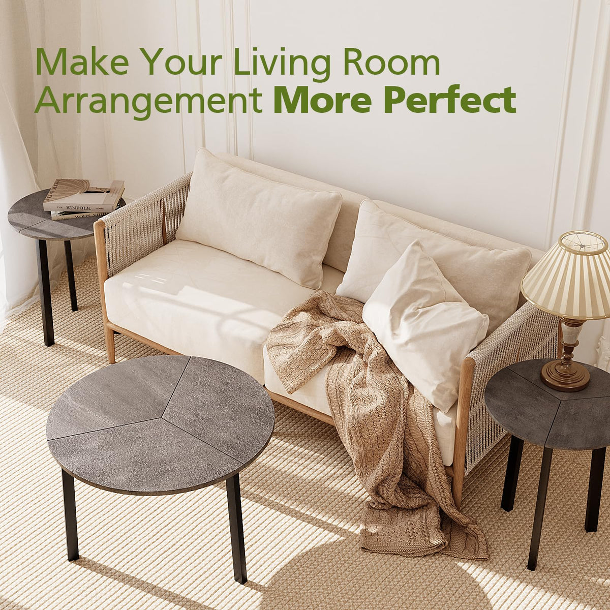 Small Round Nesting Coffee Table Set of 2 N1018