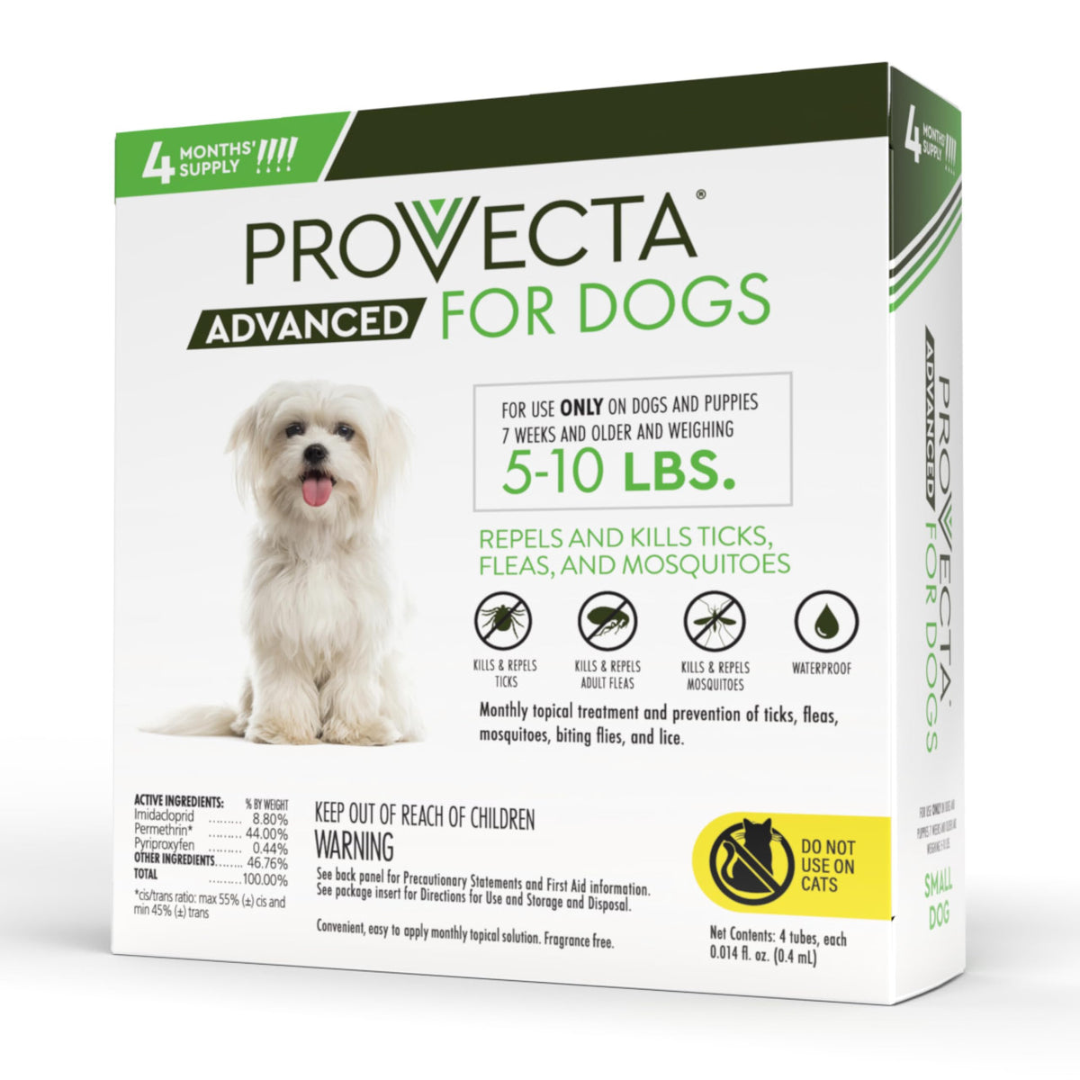 Flea & Tick for Small Dogs 5-10 lbs, 4-Month Supply D336135