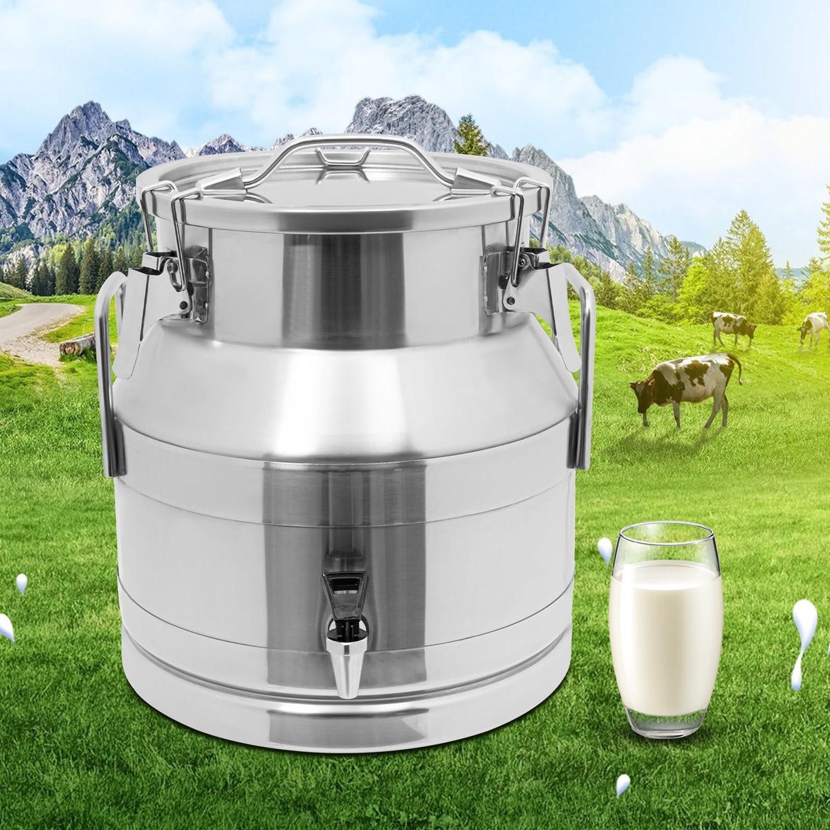 20L Stainless Steel Milk Bucket with Spigot D150207