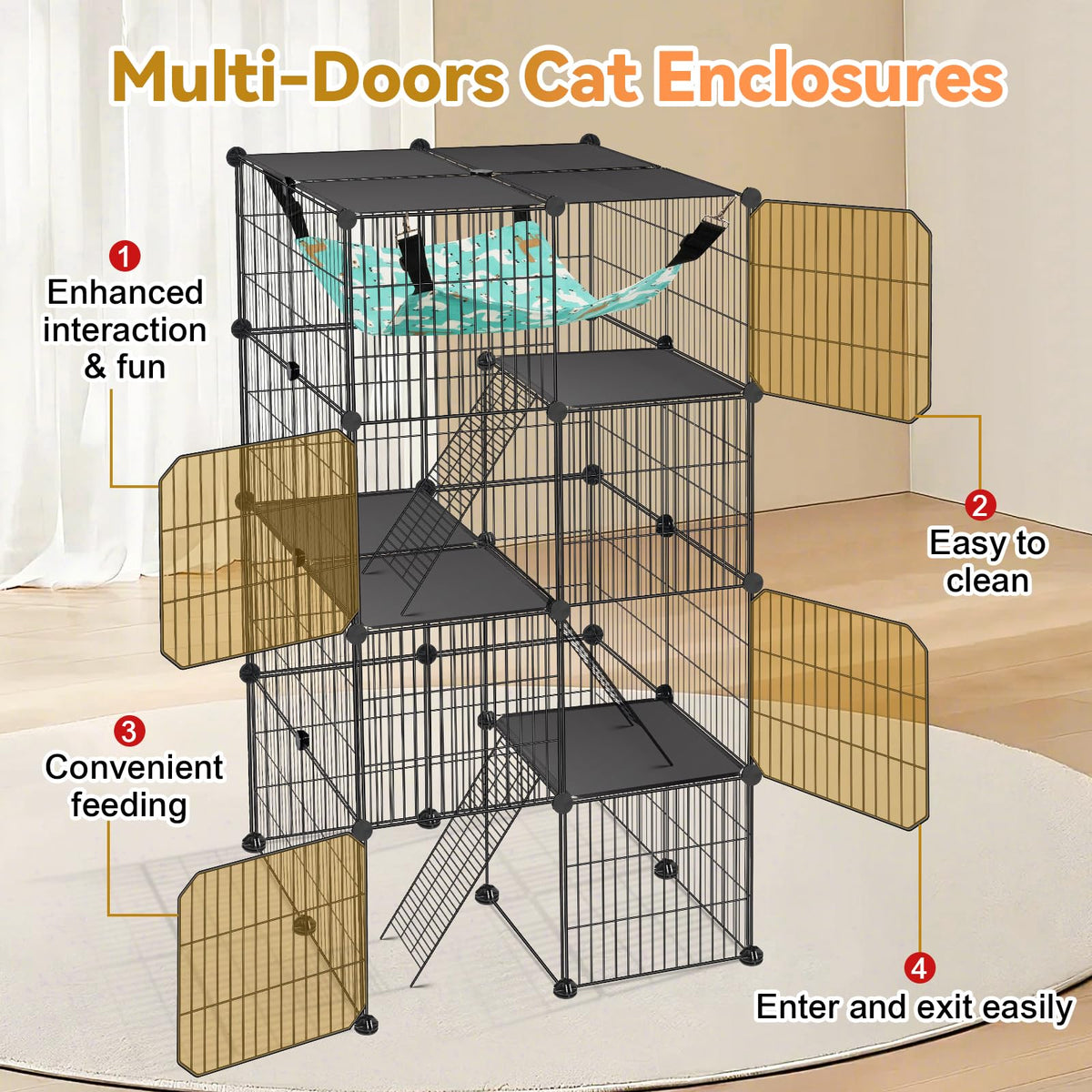 4-Tier Cat Cage N2808