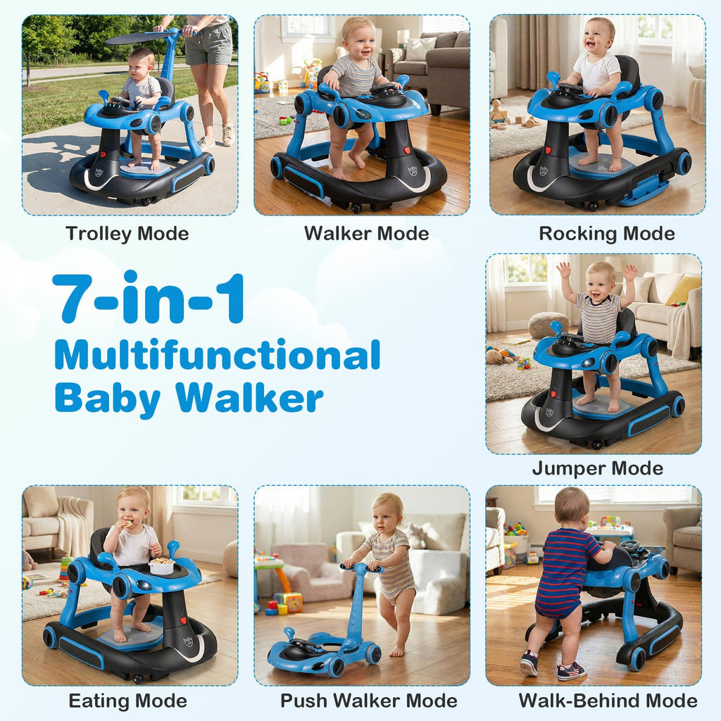 Foldable Adjustable Baby Walker with Wheels F5909