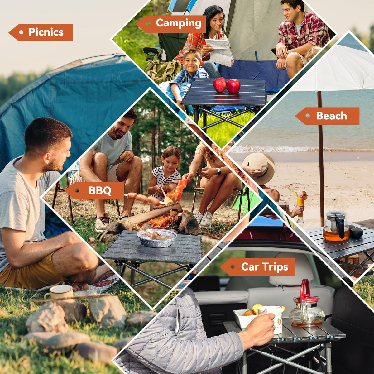 Portable Folding Aluminum Camping Table with Carry Bag Z711