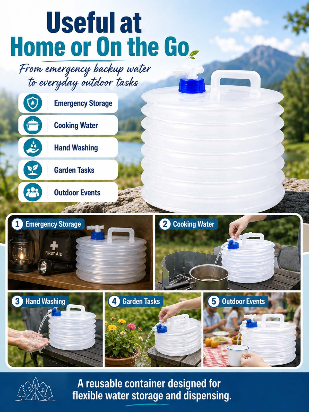Collapsible 10L Water Container with Spigot R88467