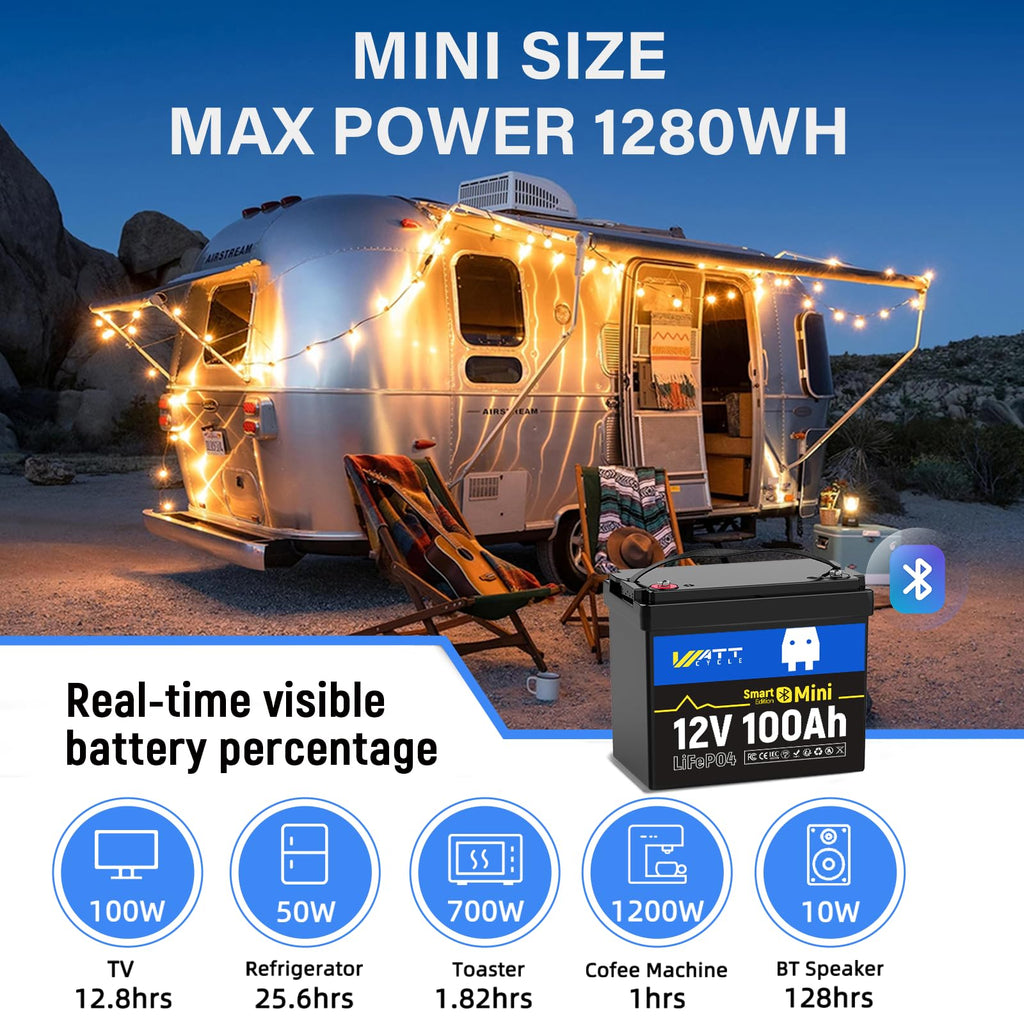 12V 100Ah Mini LiFePO4 Battery with Bluetooth L950