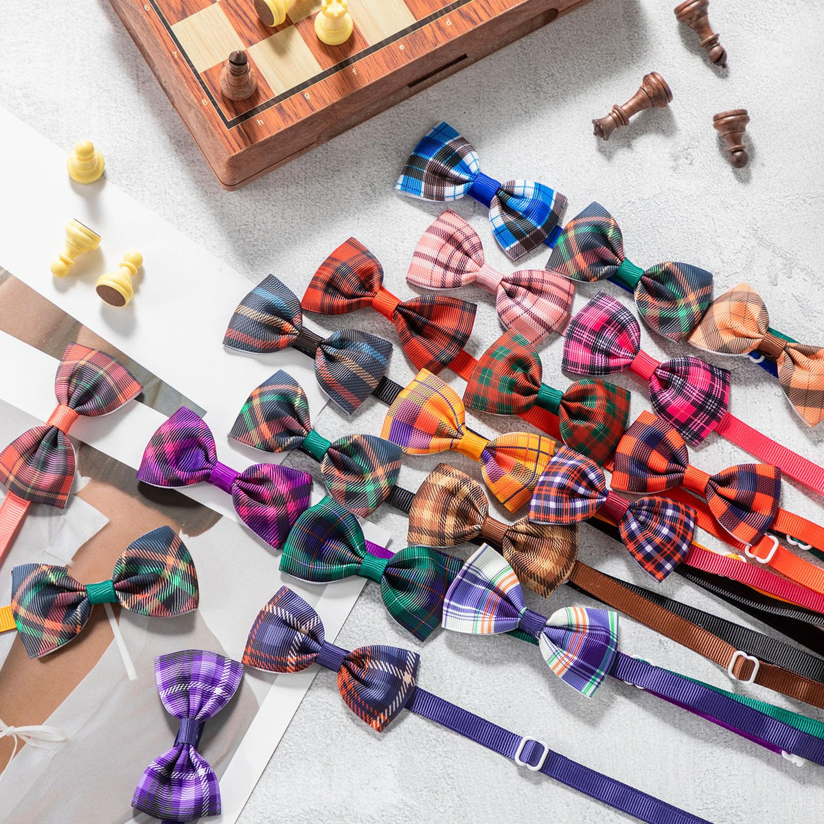 80 Pcs Dog Bow Ties Assorted Pattern C322411