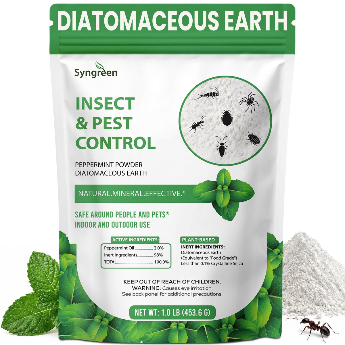 Food Grade Diatomaceous Earth Powder with Peppermint 1 lb Q606117