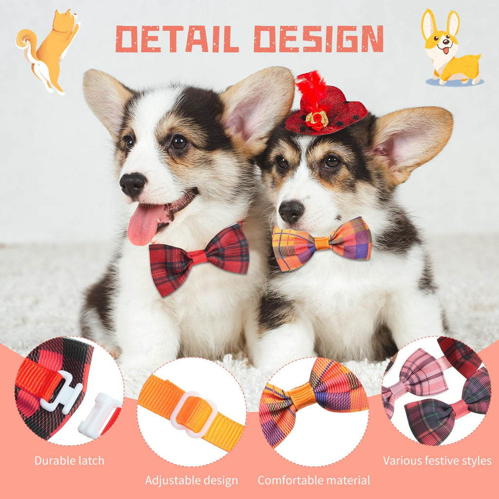 80 Pcs Dog Bow Ties Assorted Pattern C322411
