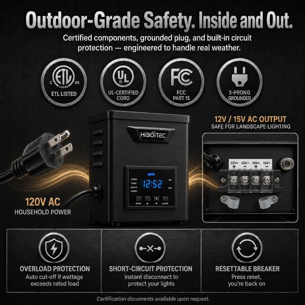 400W Low Voltage Landscape Transformer with Photocell Sensor Timer O231