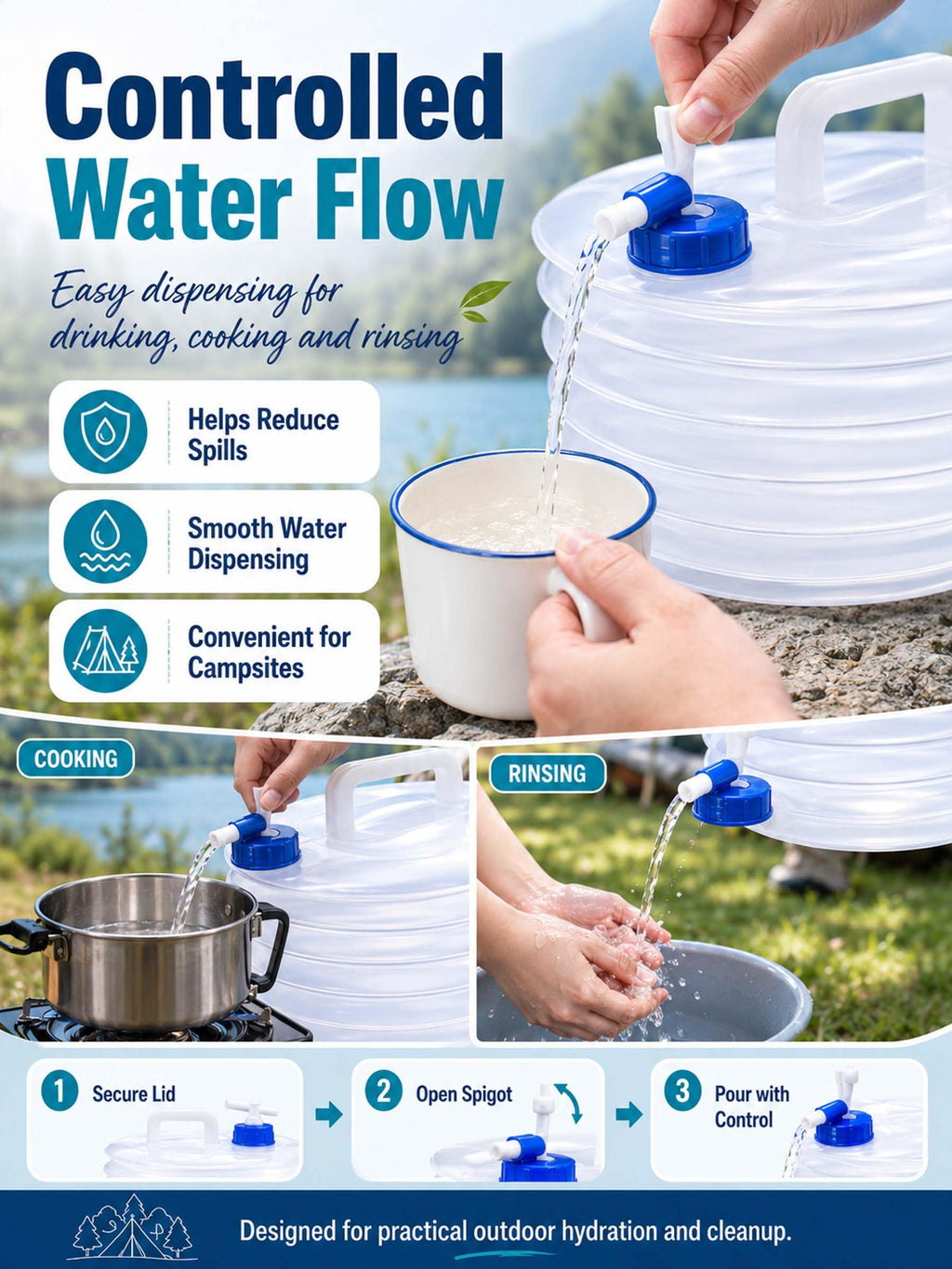 Collapsible 10L Water Container with Spigot R88467