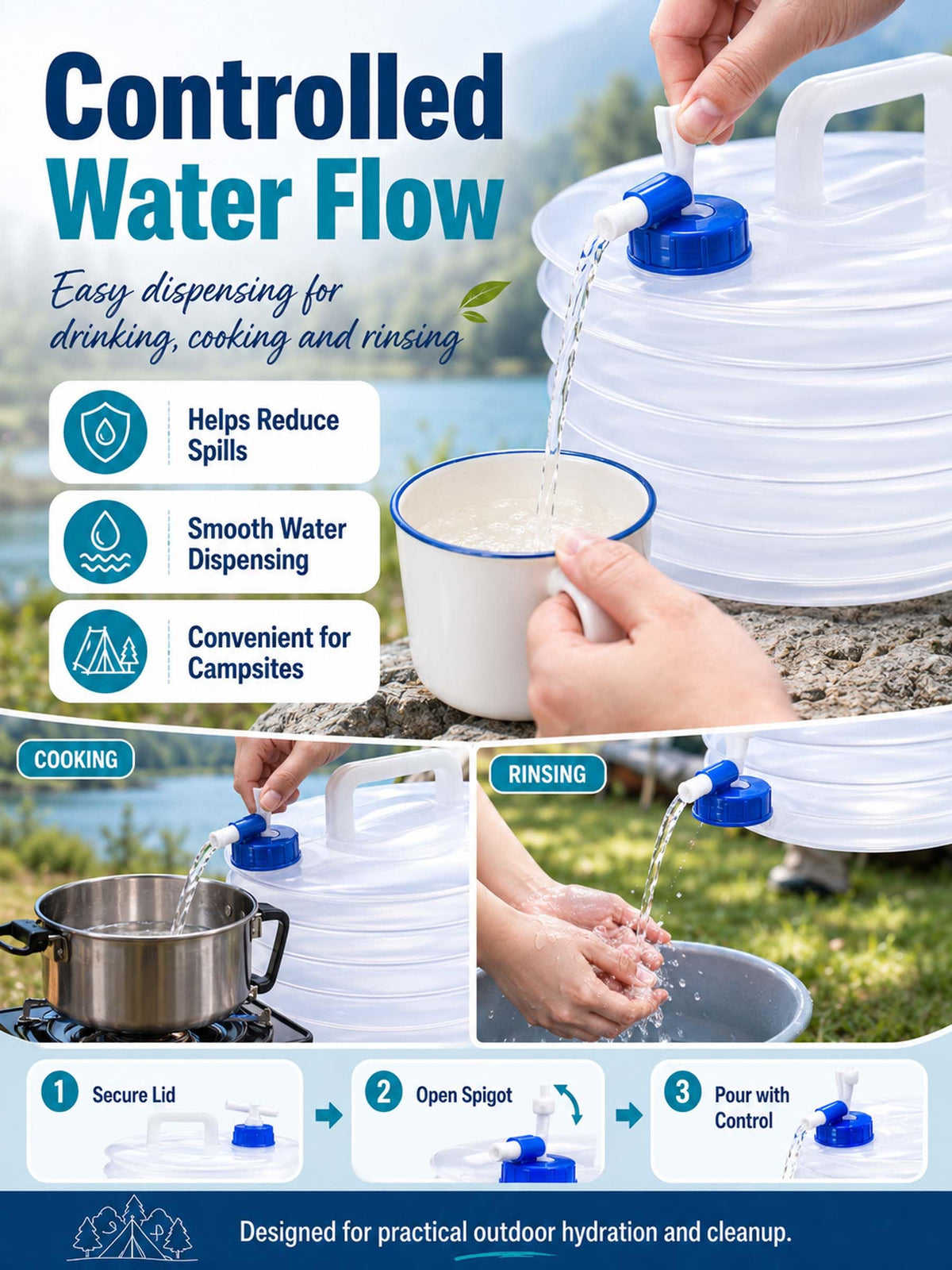 Collapsible 10L Water Container with Spigot R88467
