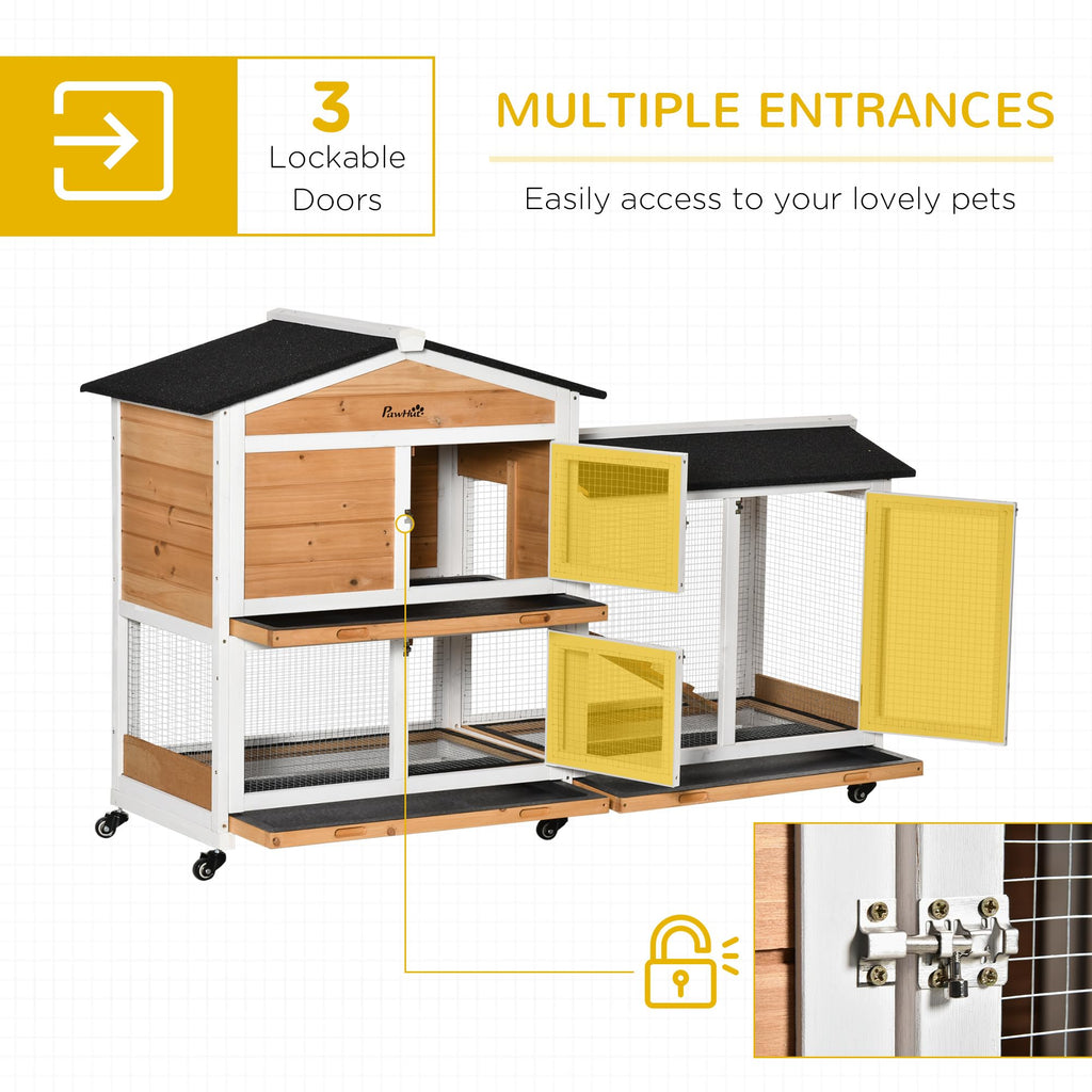 62" Rabbit Hutch with Wheels Q6588