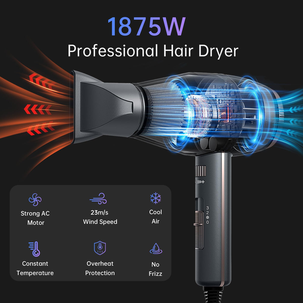 Ionic Hair Dryer with Diffuser 1875 Watt X65931