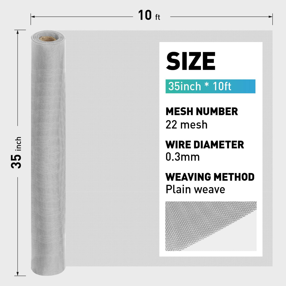304 Stainless Steel Mesh Window Screen Roll K18504