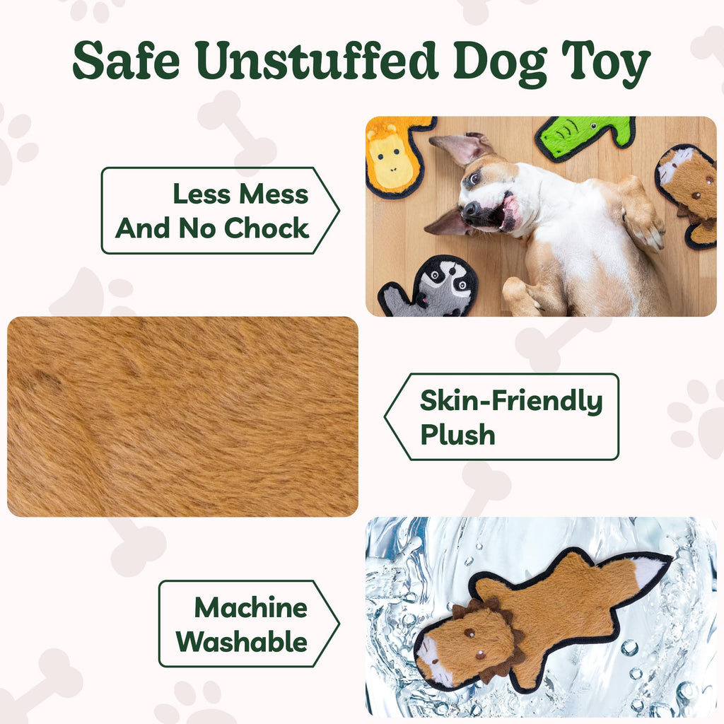 Crinkle Squeaky Plush Dog Toys 5 Pack S3212