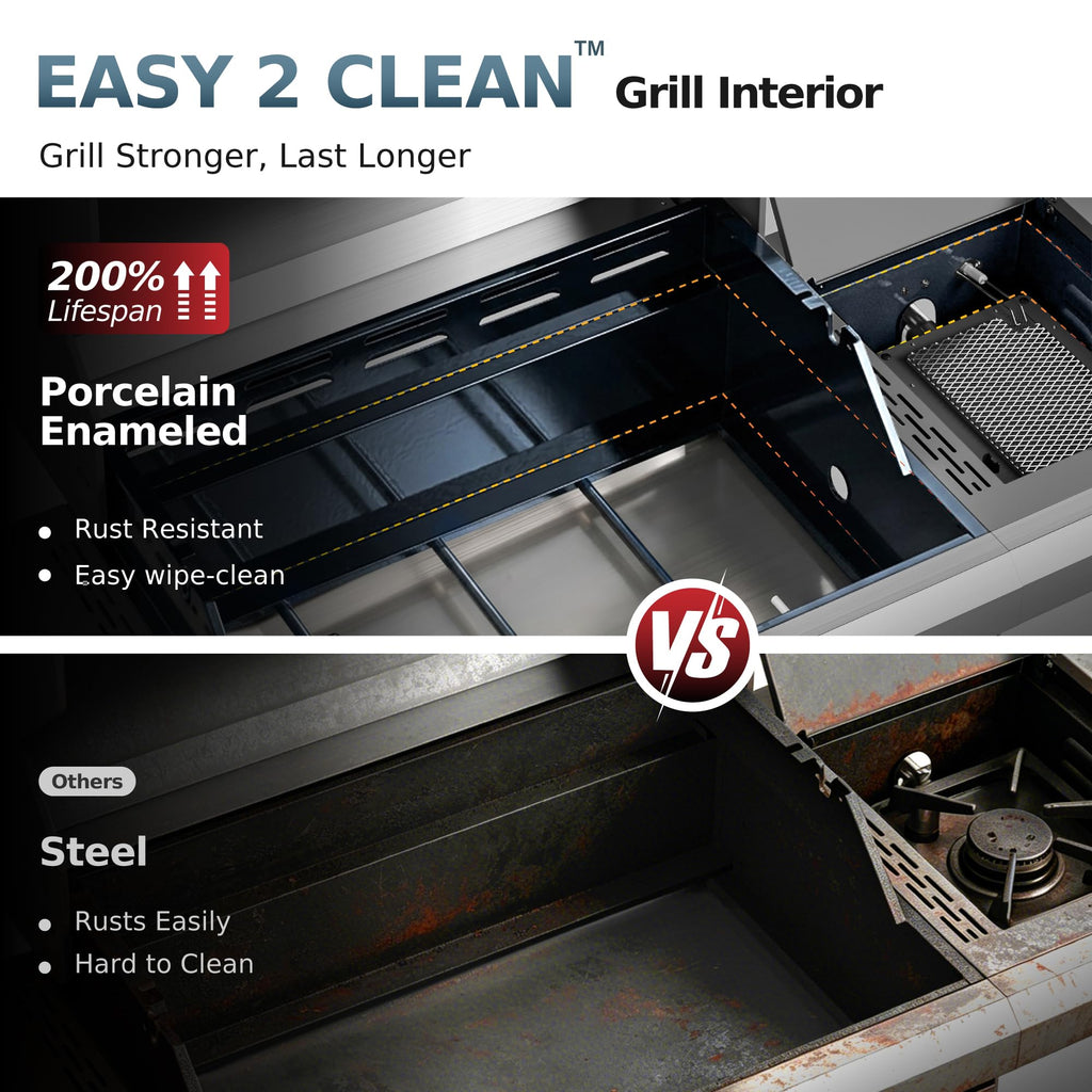 4 Burner Gas Grill with Infrared Side Burner T6442