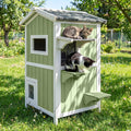 Weatherproof Wooden Outdoor Cat House Q8294