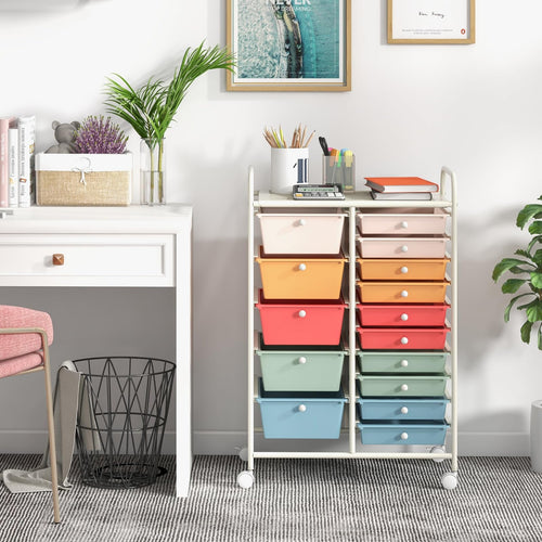 15 Drawer Rolling Storage Cart with Wheels L531