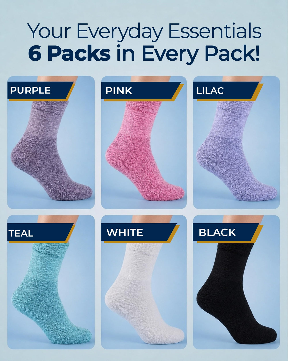 Bamboo Viscose Ankle Diabetic Socks 6 Pairs H838
