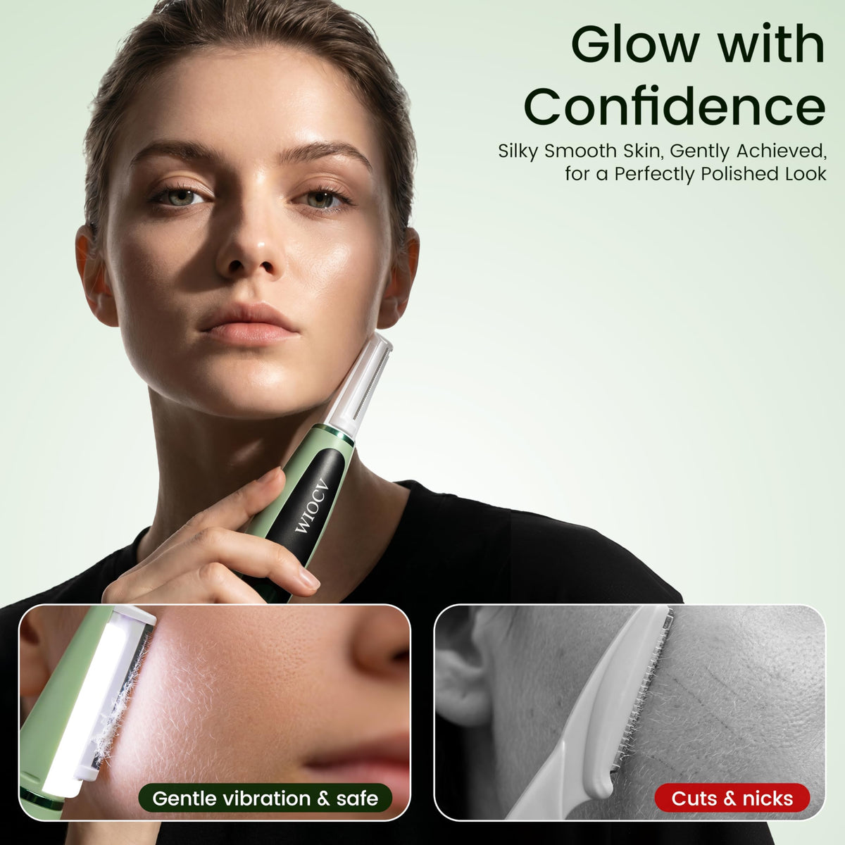 Green Electric Facial Razor G228298