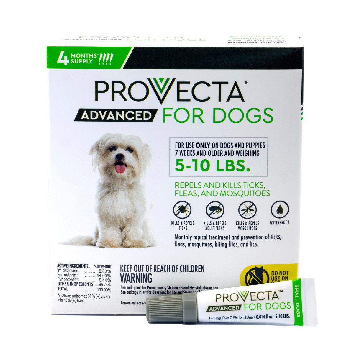Flea & Tick for Small Dogs 5-10 lbs, 4-Month Supply D336135