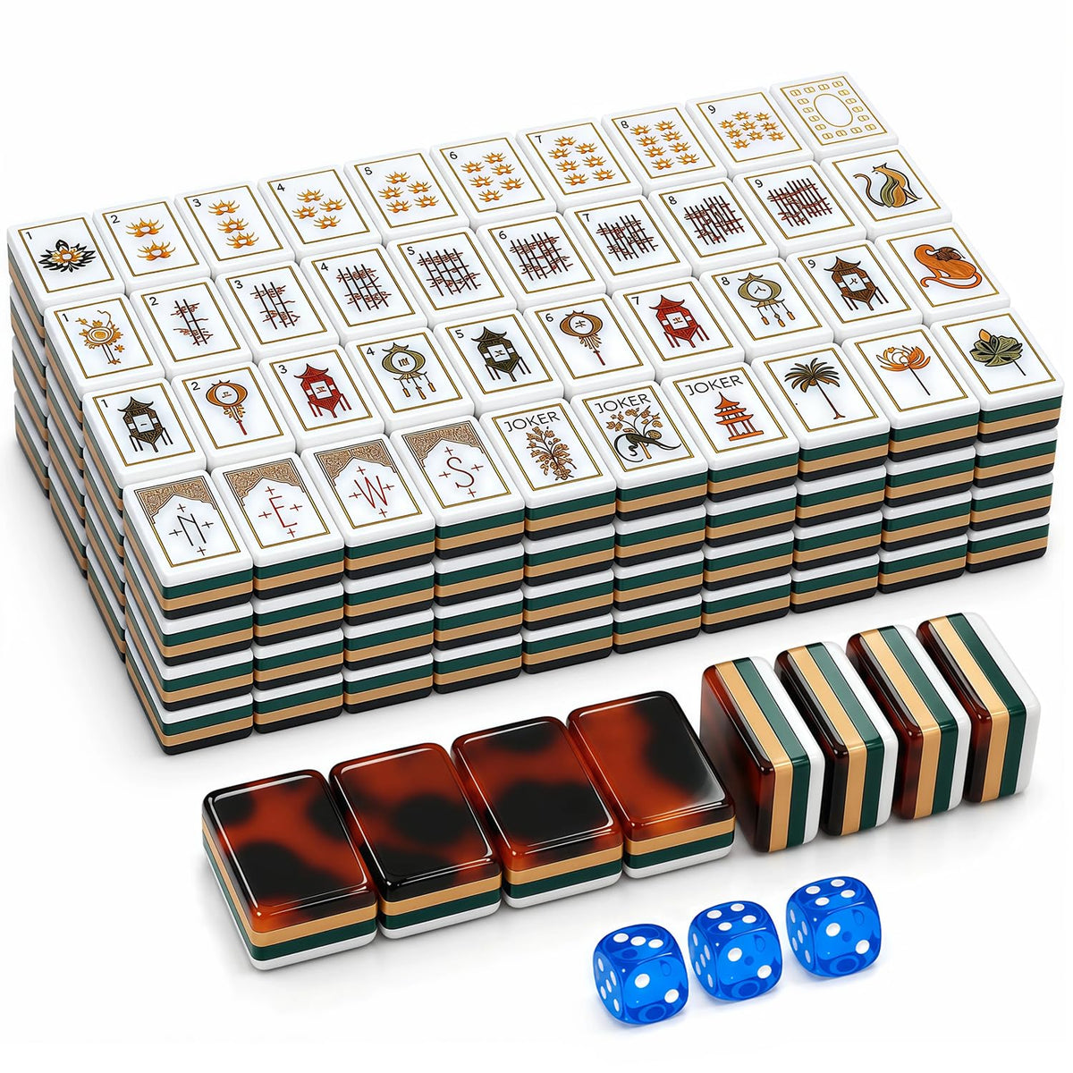 4 Layer Acrylic Mahjong Tile Set I3916