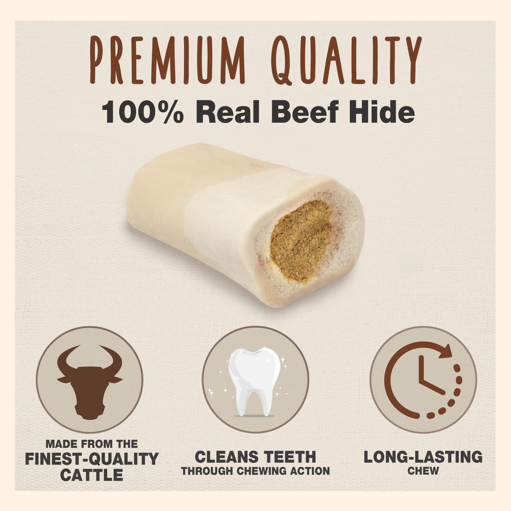 Peanut Butter Flavor Large Stuffed Shin Bones for Dogs A875