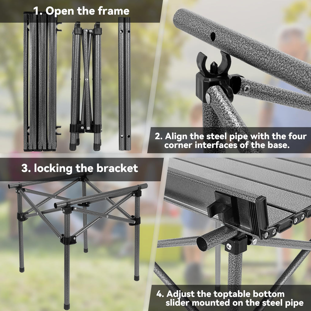 Portable Folding Aluminum Camping Table with Carry Bag Z711