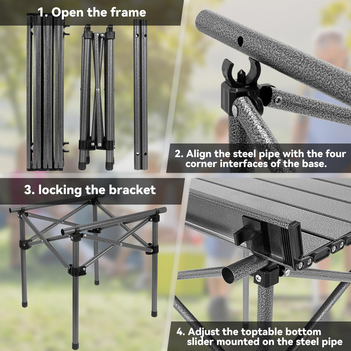 Portable Folding Aluminum Camping Table with Carry Bag Z711