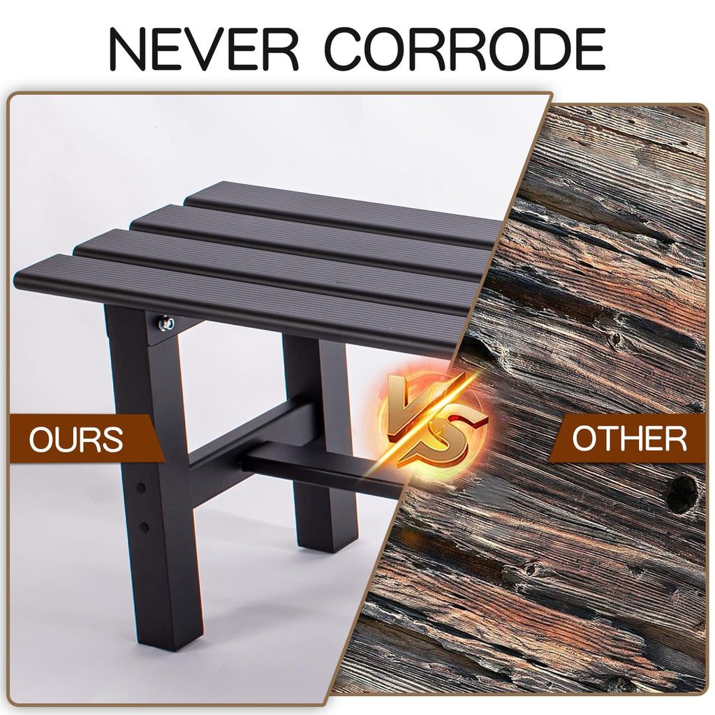 59 Inches Black 2-Person Aluminum Outdoor Bench W445677