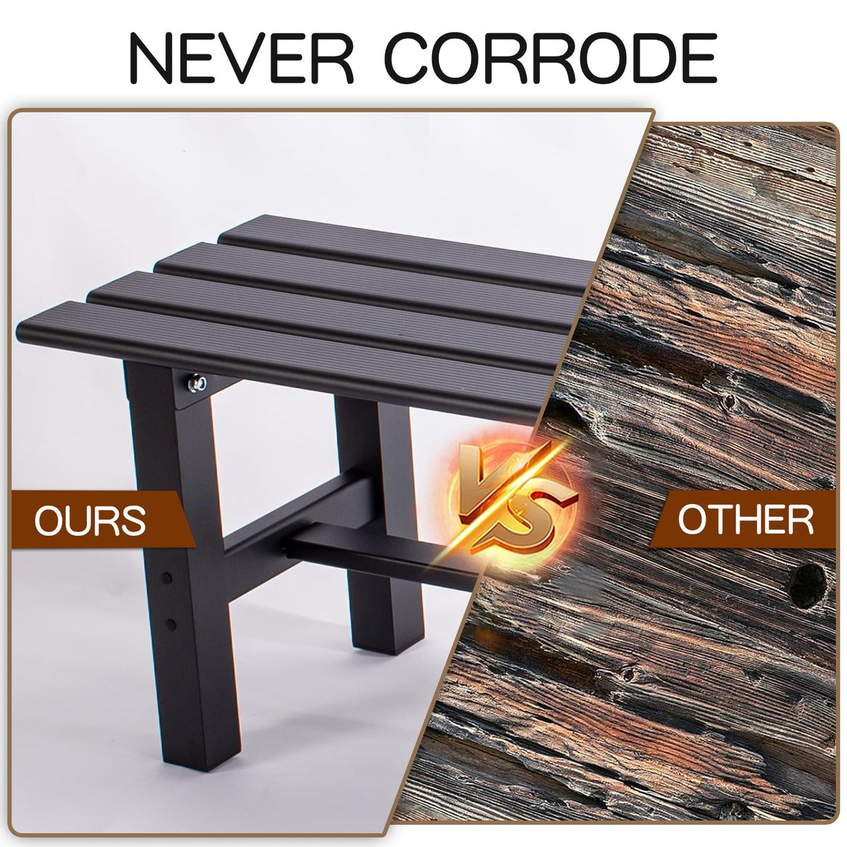 59 Inches Black 2-Person Aluminum Outdoor Bench W445677