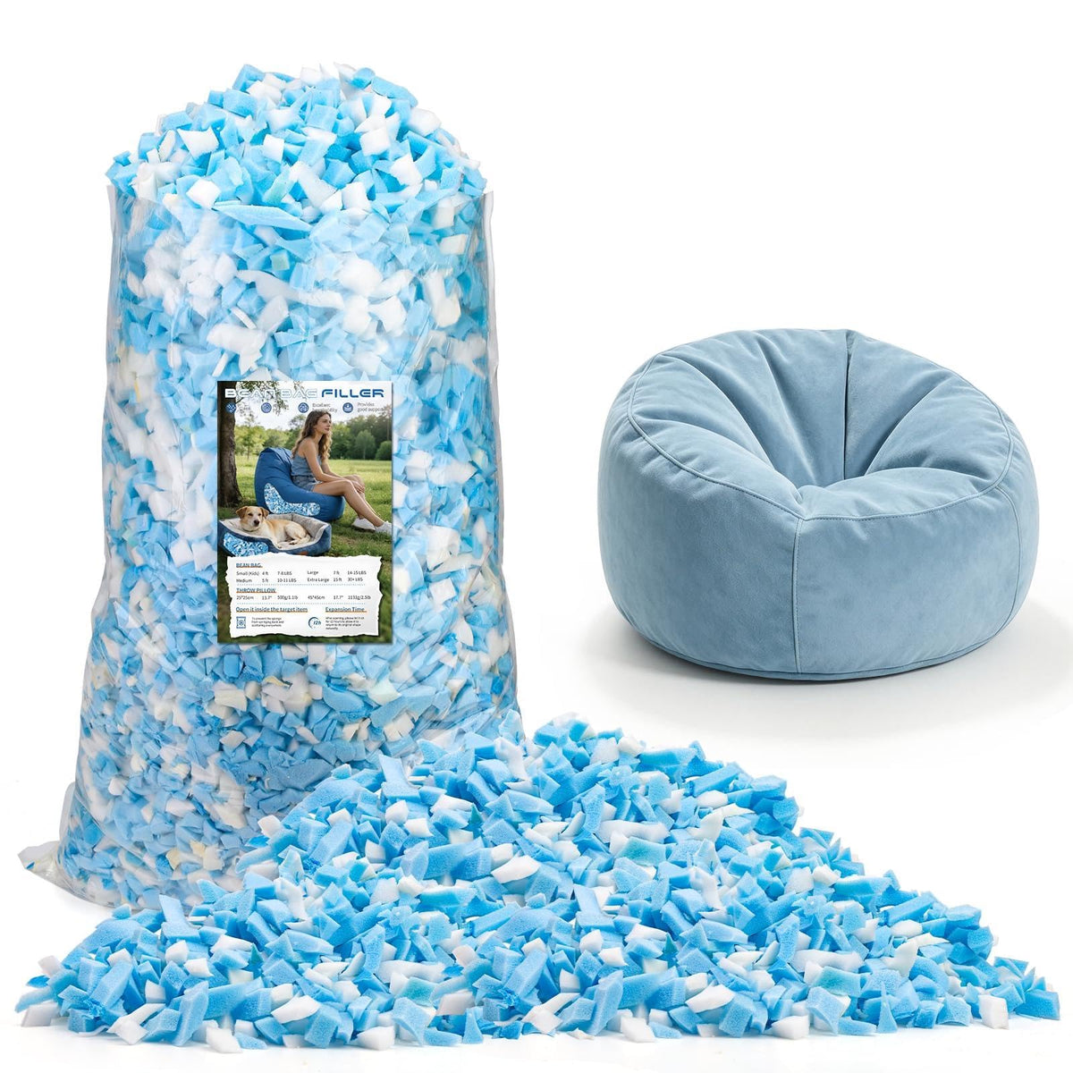 20LB Shredded Memory Foam Filler S5095