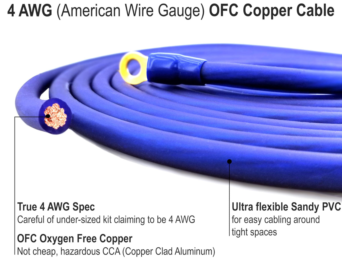 4 AWG 100% Copper Car Audio Amp Wire Kit B754015