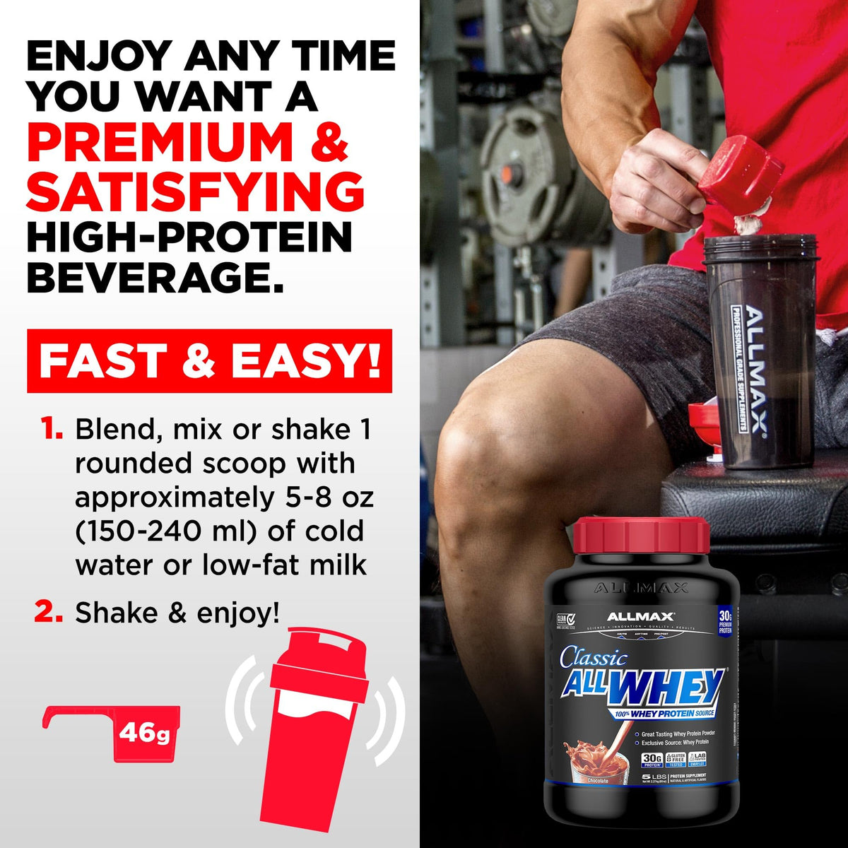 Chocolate Whey Protein Powder 5 lb V5525