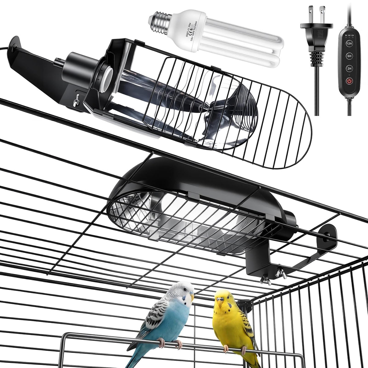 Bird Cage Light Fixture Combo Kit with Adjustable Timer M9872
