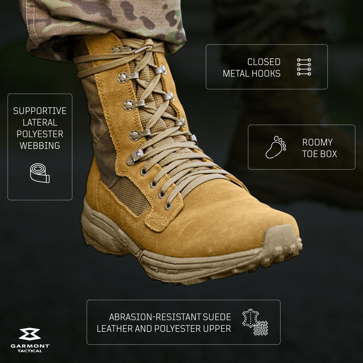 Coyote Suede Combat Boots O7954
