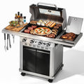4 Burner Gas Grill with Infrared Side Burner T6442