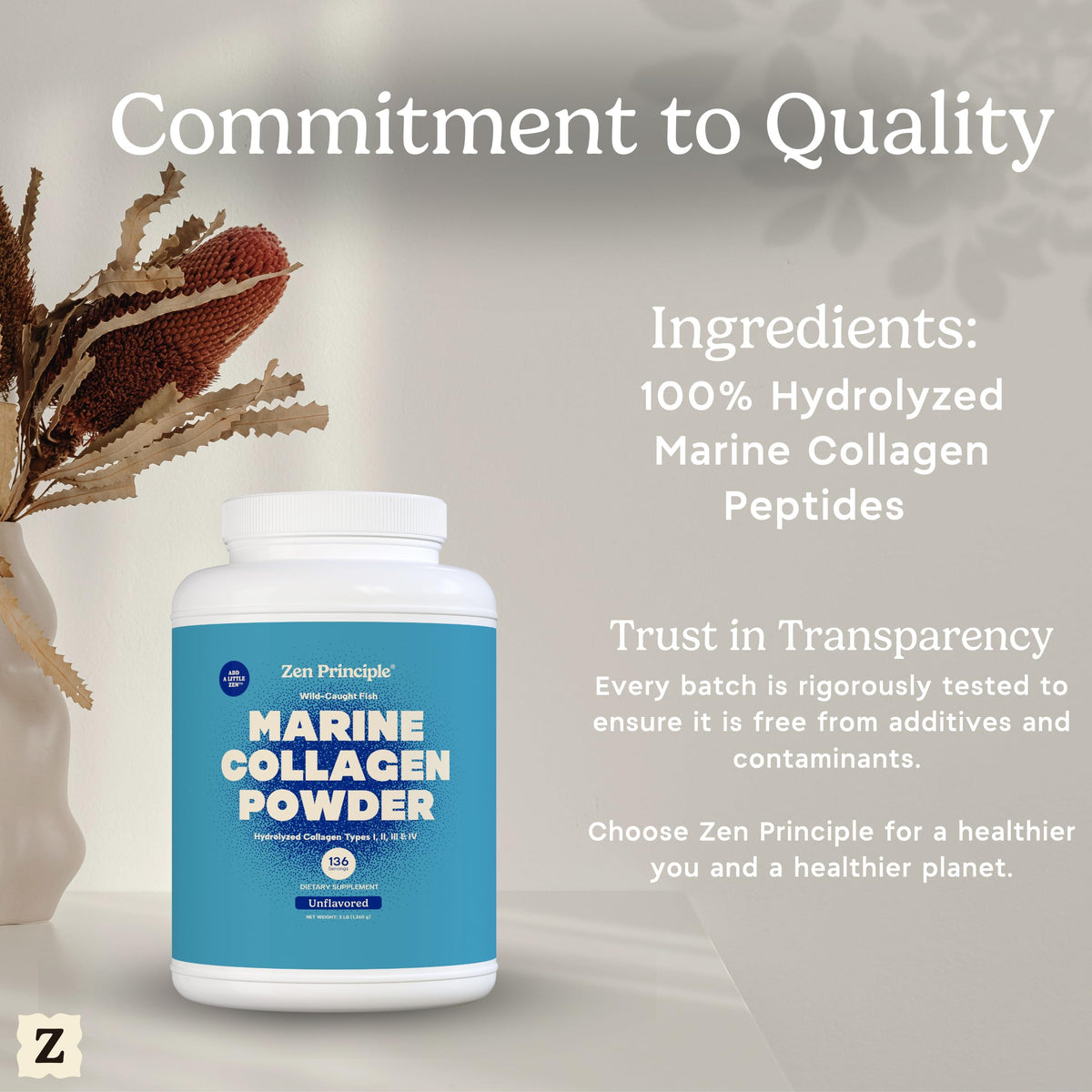 Marine Collagen Peptides Powder 3 lb. Wild-Caught Fish, Non-GMO. Hydrolyzed Types I, II, III & IV Protein. E95268