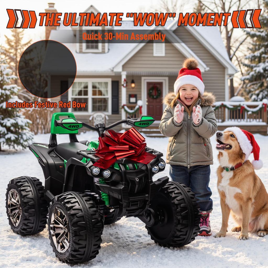 24V Kids ATV 4 Wheeler Green M805433