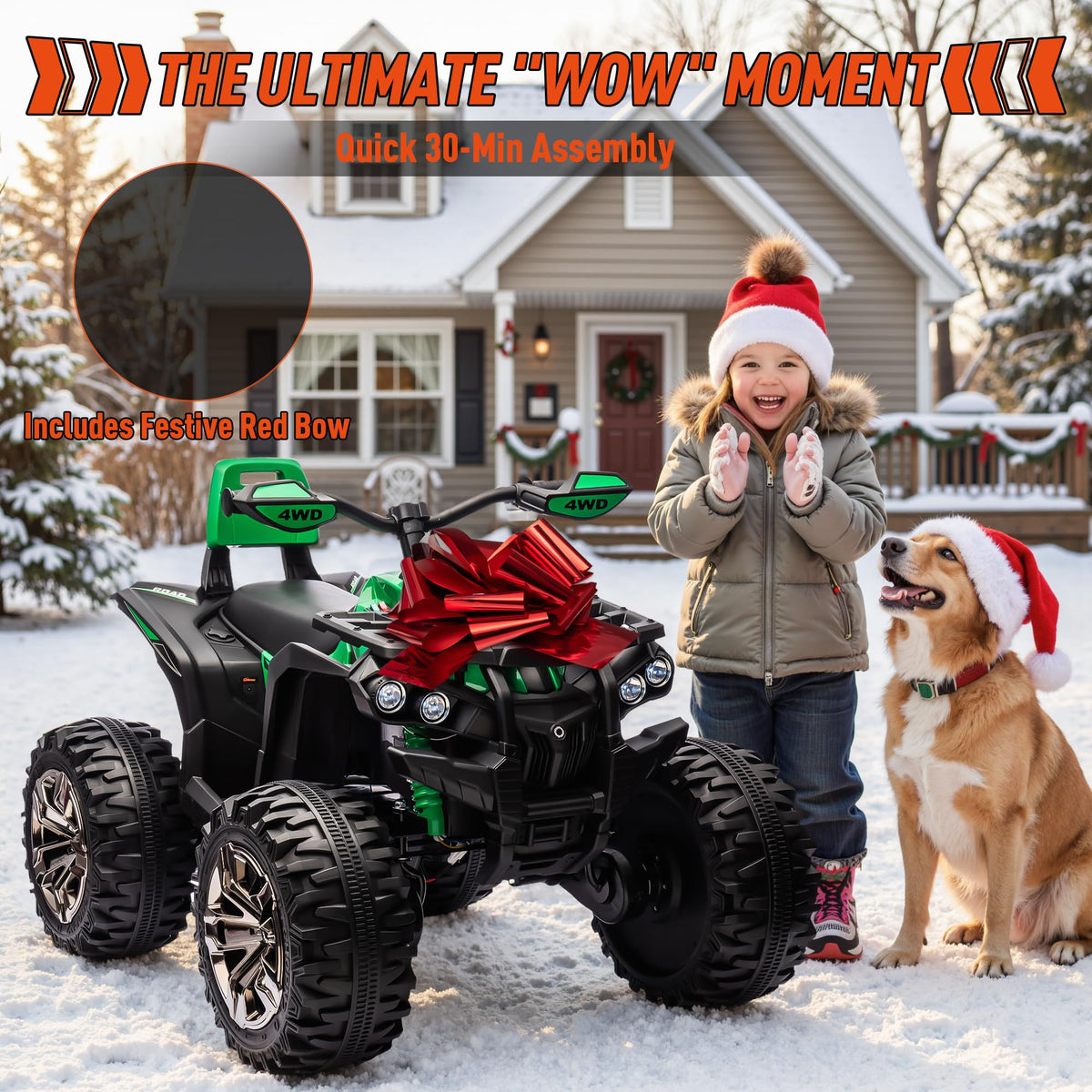 24V Kids ATV 4 Wheeler Green M805433