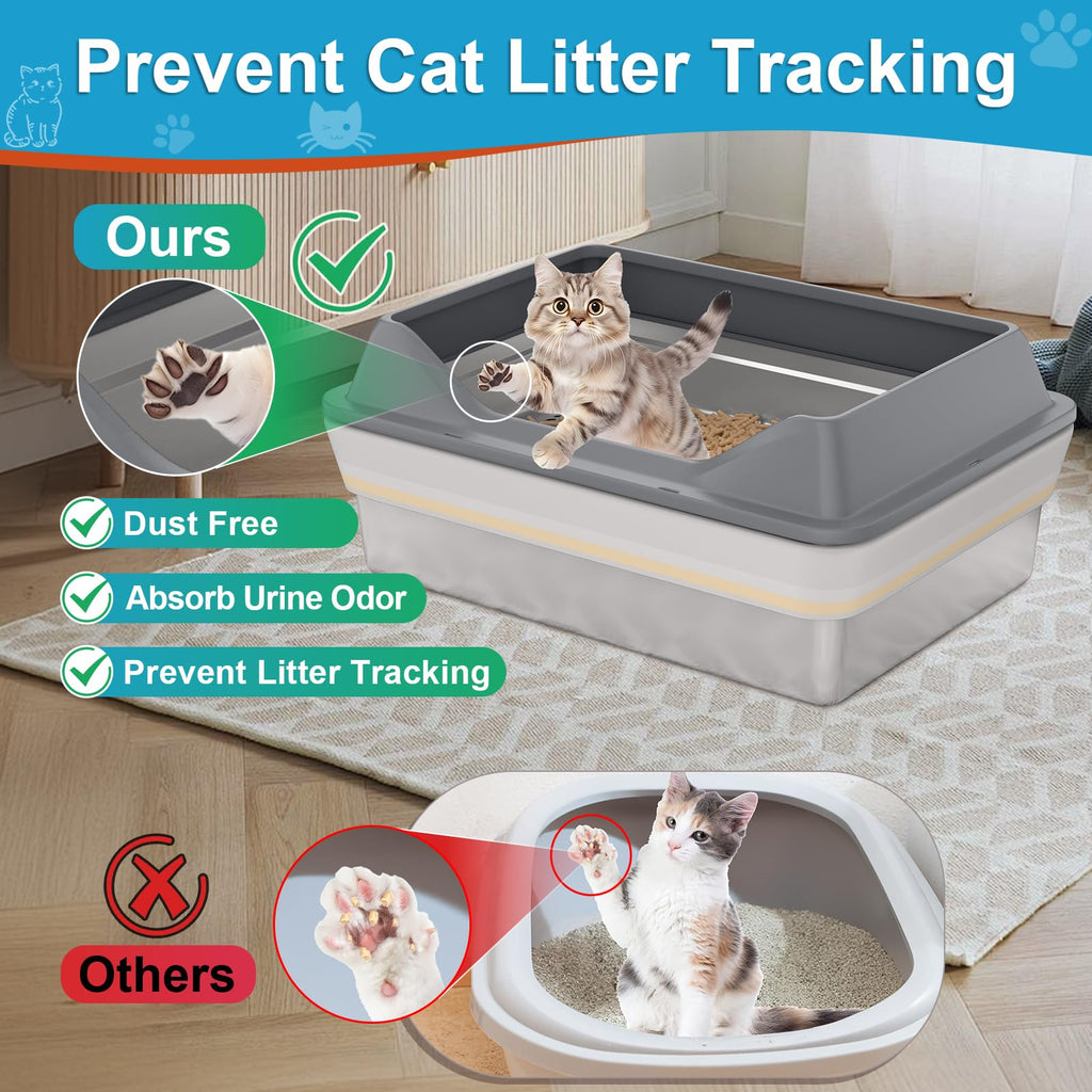 XXXL Stainless Steel Sifting Litter Box with Lid Q161